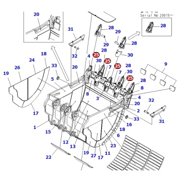 21T-70-34590 Kroud voor graafmachine PC2000-onderdelen