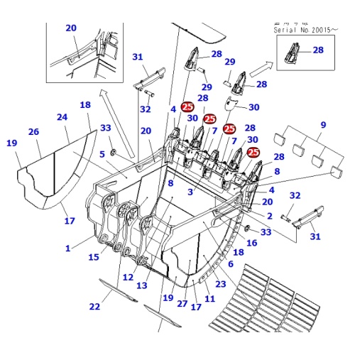 Ekskavatör PC2000 Parçaları için 21T-70-34590 Örtü