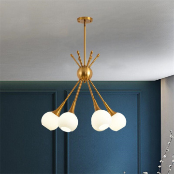 JYLIGHTING Modern LED Ceiling Lamp - White Light with Gold Metal Creative Glass Base
