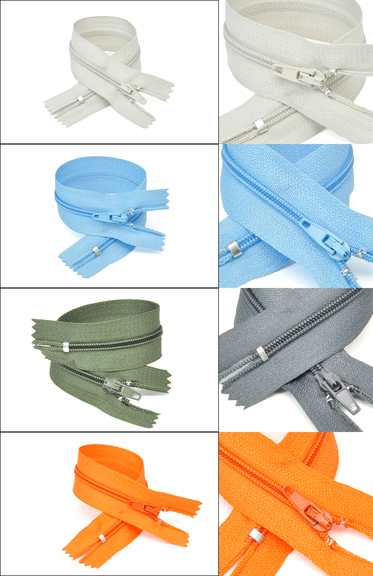 Nylon zipper closed end