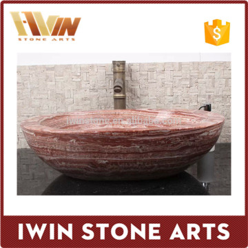 New Design Natural Stone Red Onyx Marble Deep Wash Basin,Washing Basins Bathroom Washbowl