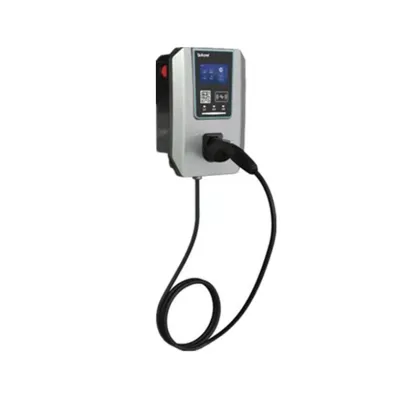 Electric car charging pile installed in charging station