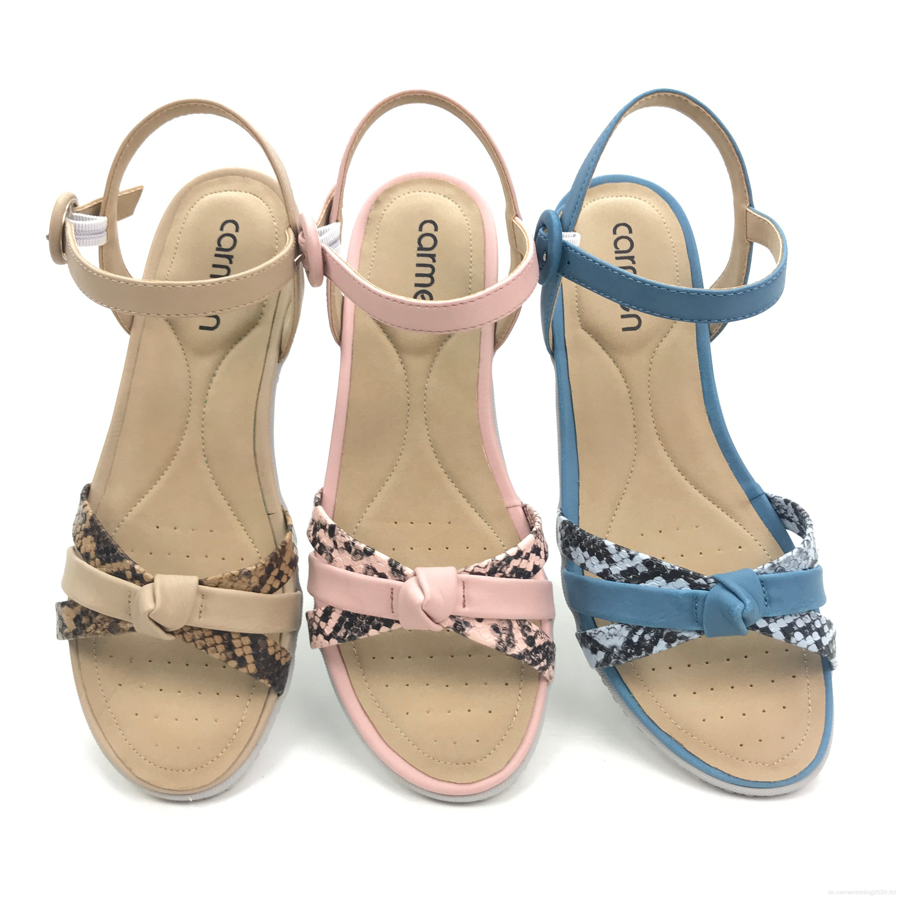 Sommer Python Muster flache Frauen Sandalen Sandalen