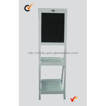 Wooden blackboard with plant stand