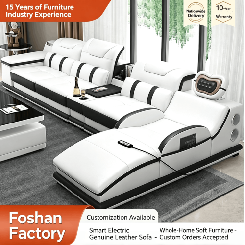 Set Sofa Kulit Urut Pintar Moden
