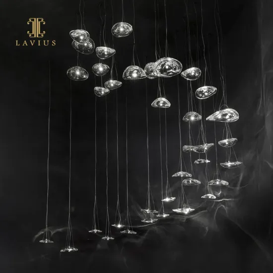 Light luxury villa hotel corridor custom glass chandelier