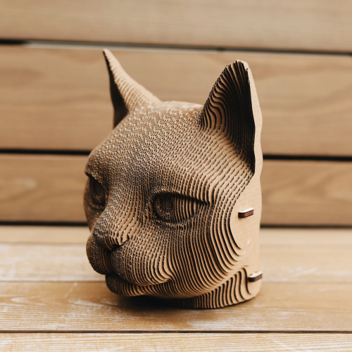 環境に優しいダンボール猫の3Dジグソー彫刻