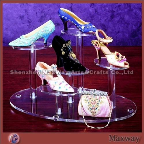 Clear tiers lucite/acrylic shoes display rack