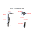 Gun Metal Surface Shower Column Set