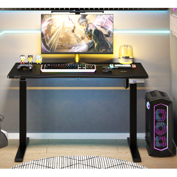 مكتب ألعاب قائم أنيق مزود بإضاءة RBG LED