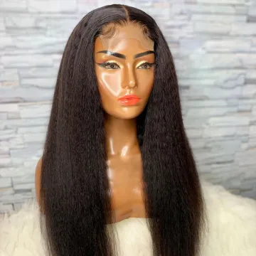Yeswigs Yaki Kinky Straight Lace Clsoure Wig Raw Brazilian Virgin Human Hair Hd Full Lace Front Wig Human Hair For Black Women