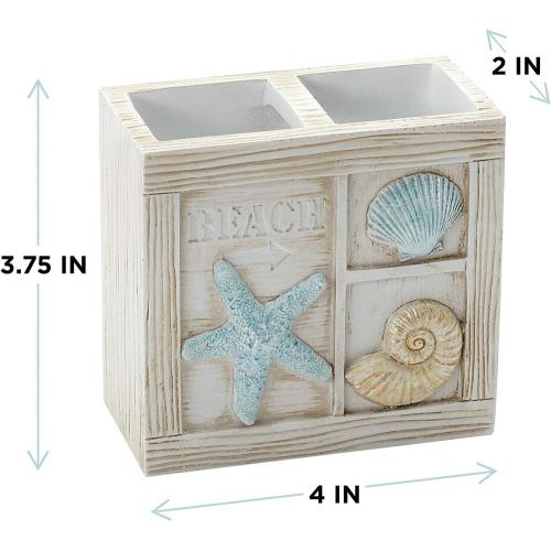 Seaside Serenity Bath Accessories Resin novelty toothbrush holder with starfish shell Factory