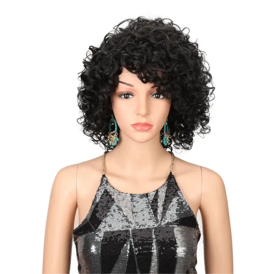 MAGIC Short Curly Wigs 10 Inch For Black Women Synthetic wholesale None Lace Wigs Ombre Curly Synthetic Wig Heat Resistant Hair