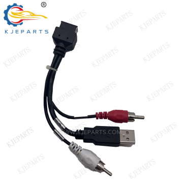 USB Data Cable with 2 RCA Harness Audio 10 Pin Adapter for Great Wall M4 Car Audio CD