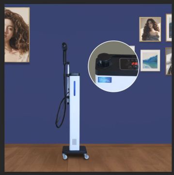 1300W Mesin Steamer Rambut Salon Toko Barber yang Baru Dioperasikan dengan Penyemprot Nano Light Blue Light Vertikal