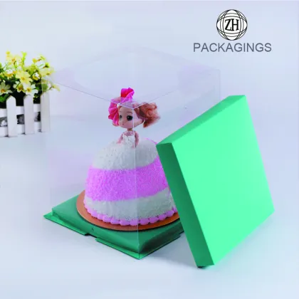 Sky Blue PVC Transparent Cake Packaging Box