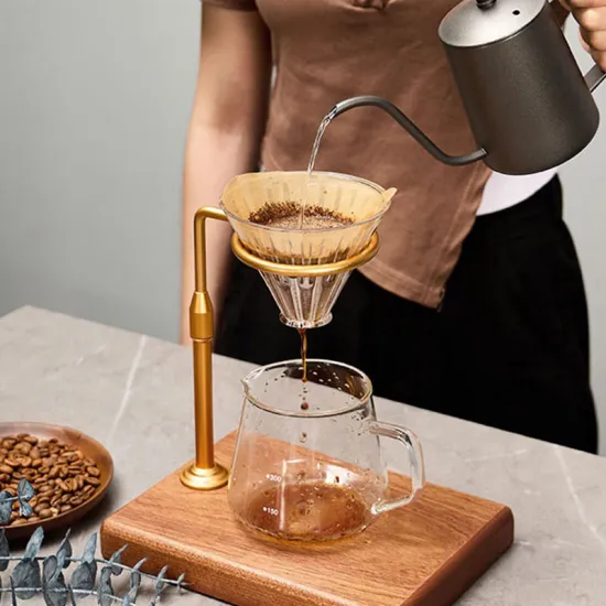 Adjustable Coffee Dripper Rack Stand with Wood Base for Pour Over Coffee Filter - Hot Sales