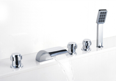 Mewah 5 PCS dek dipasang Bath Tub Mixer keran