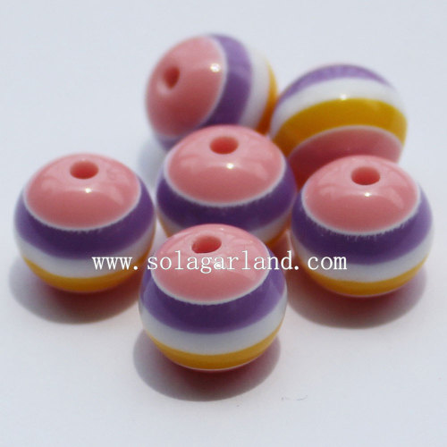 Round Shaped Zebra Striped Resin Beads Jewelry Charm