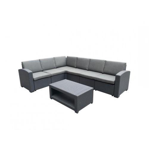 Patio Leisure Corner Rattan Set Sofá de mimbre para exteriores