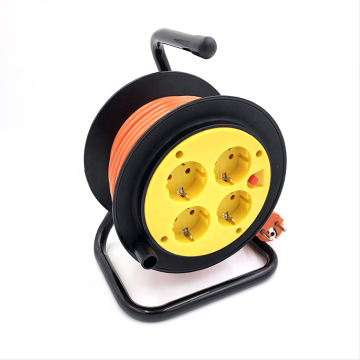 5m Đức 4 cách ổ cắm mở rộng cáp reel trống - cuộn cáp có thể thu vào di động mini cho vườn