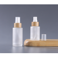 Empty Bamboo Frosted Glass Spray Bottle