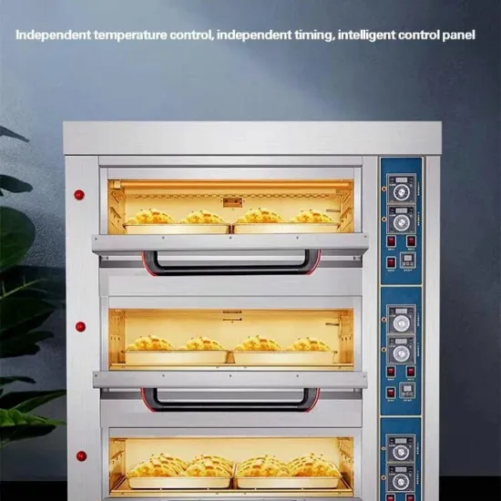 Double-Layer Insulated Glass Commercial Oven 250L Three-Layer Nine-Tray Deck Oven