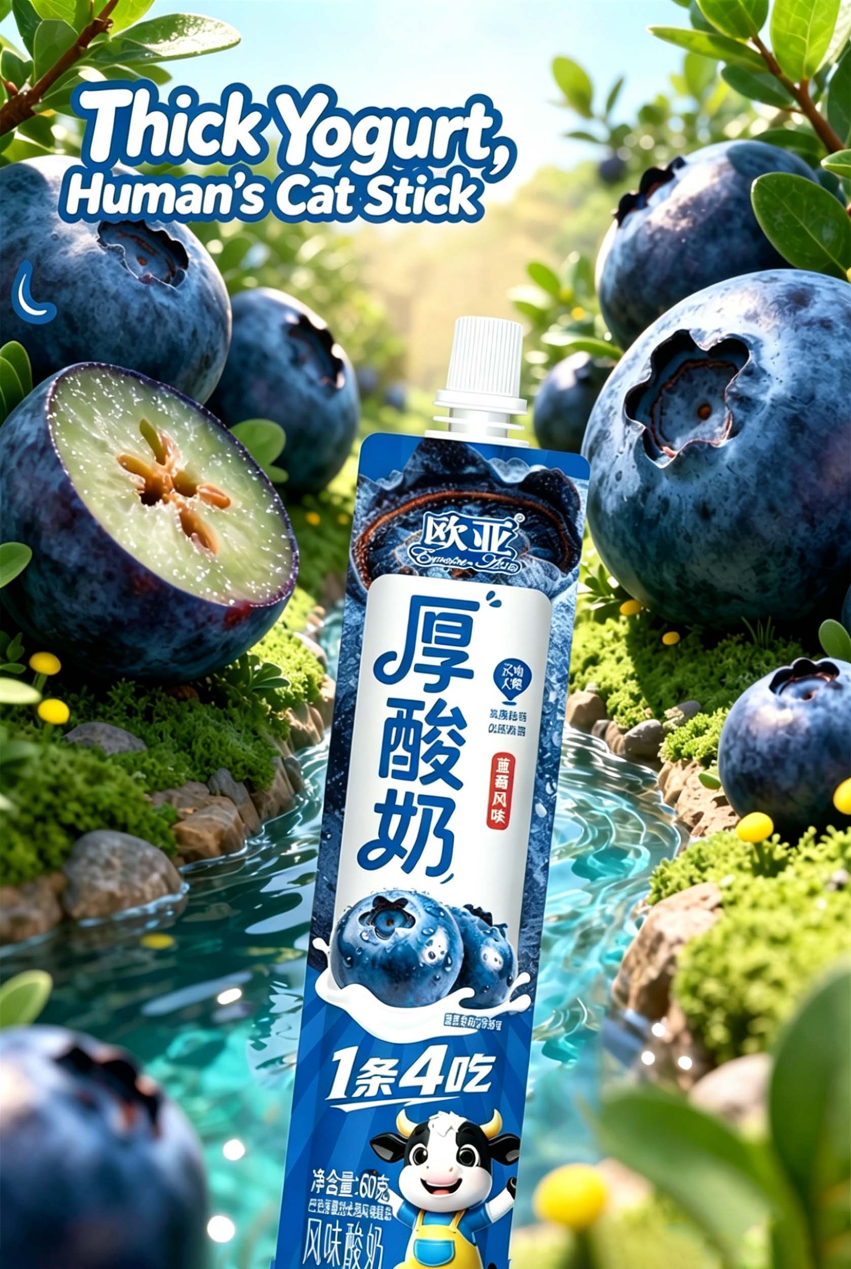 Thick blueberry yogurt