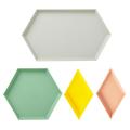 1 Set Storage Tray Nordic Style Polygon Desktop Combination Storage Tray Geometric Dish Dry Fruit Plate Home Decoration Plate