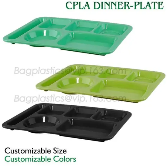School use high quality biodegradable lunch plate for students, children plate with lid, Dishwasher Safe Shool Hospital disposab