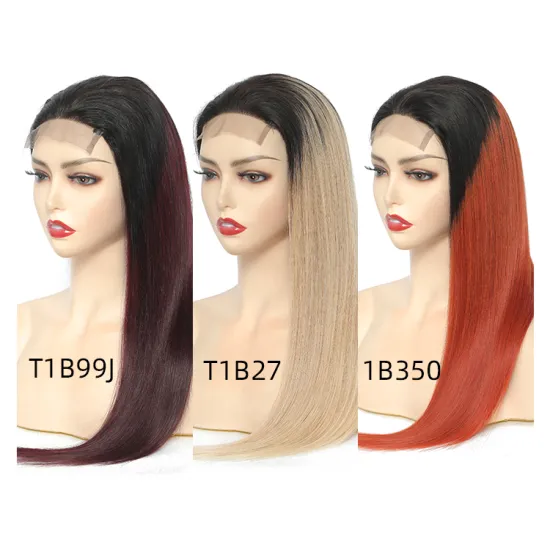 Long Inches 20 Vrigin Hair Ombre Color Straight 4*4 Full Lace Wig Mink Brazilian Human Hair Hd Lace Front Wig