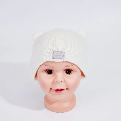 baby autumn and winter knitted brimmed hat for winter