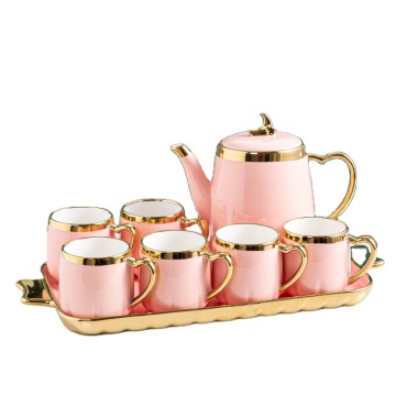 2022 European Ceramic Coffee & Tea Set with Tray