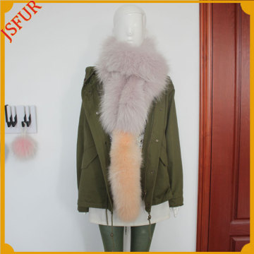 Bi-colour Raccoon Fur Long Winter Lady Raccoon Fur Scarf