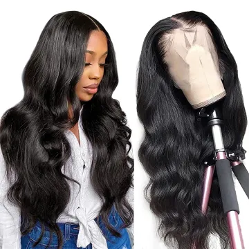 100% Human Hair Wigs Glueless For Black Women With Large Heads Body Wave 200 Density Wig Cuticle Aligned Preplucked Closure Wig