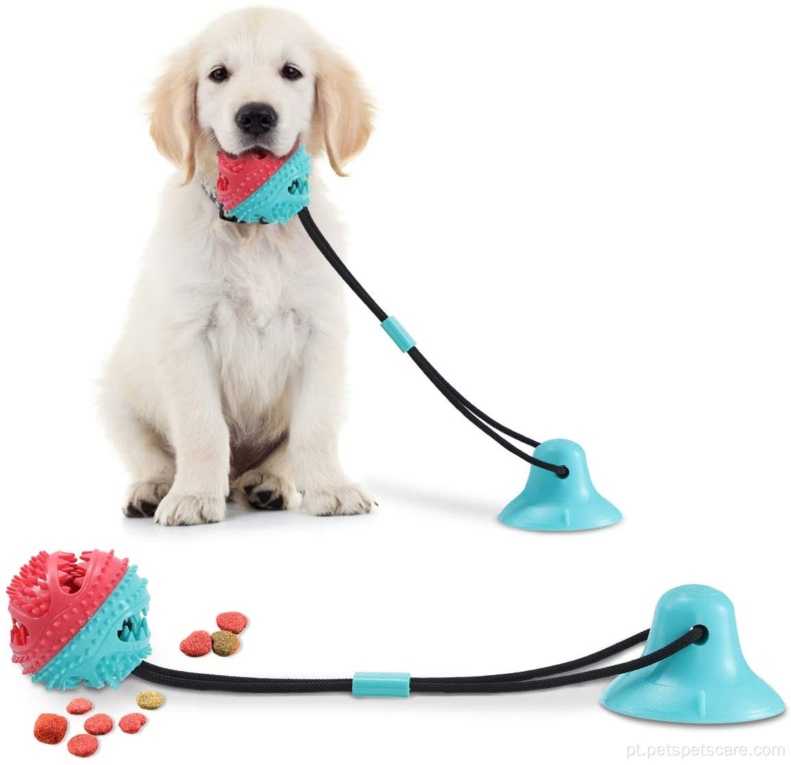 Cães de estimação brinquedos de corda dentada com copo de sucção