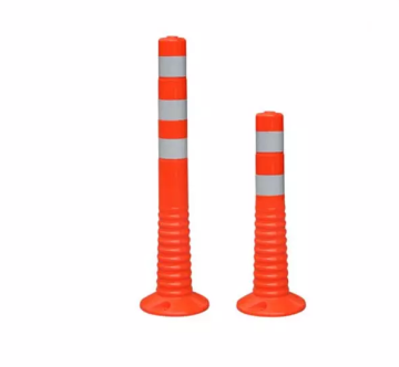 Orange Plastic Guide Post for Road Safety in Spring