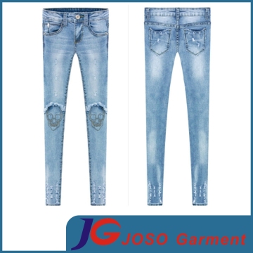 Factory Wholesale Fashion Girls Jean Pant Denim Trousers (JC1321)