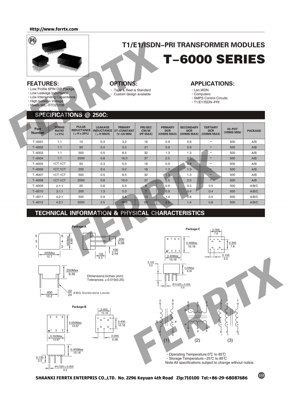 PCB Mount Pulse Transformer