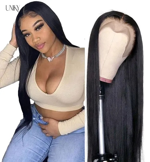 Lace Frontal Wig Vendors Wholesale Straight Transparent HD Lace Front Wigs For Black Women 100 Virgin Brazilian Human Hair Wigs