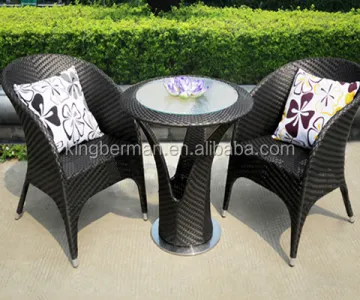 Patio Wicker Table and Chairs Rattan Dining Set for Balcony