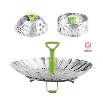 Keranjang Stainless Steel Vegetable Steamer - lipat dan semua musim