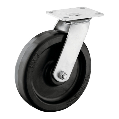 8 X 2 Rubber Wheel Swivel Plate Caster, High Quality 8 X 2 Rubber Wheel Swivel Plate Caster on