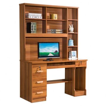 Laminierter Computertisch mit Bücherregal für Home Office
