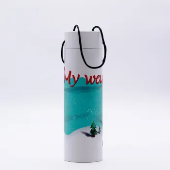 customized christmas cylinder paper round box