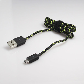 Phone accessories colorful micro braided usb cable data charging cable
