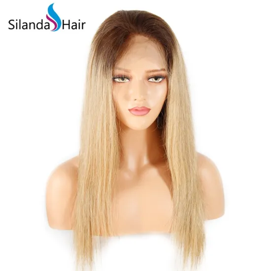 Silky Straight #4T27 Lace Front Wigs Brazilian Remy Human Hair Wig