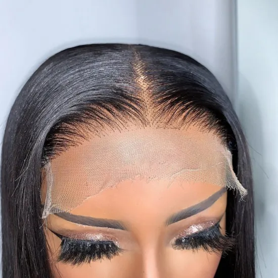 Straight Raw Brazilian Virgin Cuticle Aligned Human Hair Hd Full Lace Front Wig Cheap Transparent Swiss Lace Closure Wig Vendor