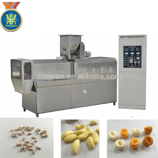 Full automatic cereals basing puffed snack processing line machine