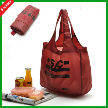 190T polyester reusable foldable shopping bag